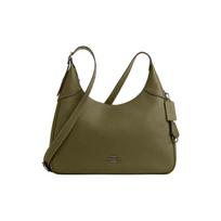 Coach Ella 36 Logotipo Užtrauktuko Užsegimas Odinė Crossbody Peties Rankinė Didelė Moteriškos rankinės Alyvuogių Žalia CCE47-QBOLV Basic Set (Bag+Dust Bag)