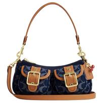 Coach Ashton 25 Rankinė su užtrauktuku viršuje Audinio Crossbody Pečių krepšys Vidutinio dydžio Moteriški krepšiai Džinsų mėlynumo CY700-IMXIA Gift Box Sets (Basic Set+Black Box)