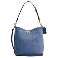 Coach Willow 27 minkšto audinio džinsinis kibiro formos krepšys Moteriški krepšiai Tamsiai mėlynas CAT44-B4RHO Basic Set (Bag+Dust Bag) gray