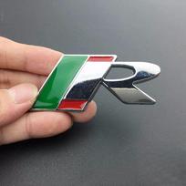 Chromo metalo R sportinio automobilio emblemos ženklelio lipdukas žalia