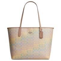 Coach City 33 Vaivorykštės rašto Užsegama rankinė Moteriškos rankinės Smėlio spalvos CDA93-SVSAS Basic Set (Bag+Dust Bag)