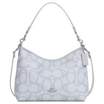 Coach Laurel 31 Removable Adjustable Shoulder Strap Metal Logo Coated Canvas Shoulder Bag Large Women shoulder bag Silver Ice-Blue CBH87-SVNB9 Basic Set (Bag+Dust Bag)