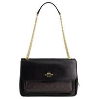 Coach Elodie 29 rankinė per petį su firminiu drobiniu ir lygiu blizgiu odiniu dėklu Moteriškos rankinės Auksinė riešutinė CCF10-IMXAQ Basic Set (Bag+Dust Bag)