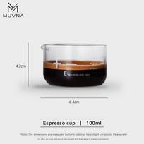 MUVNA Žvaigždėtas lietus Espresso stikliukas-60ml Matavimo puodelis, Atsparus karščiui borosilikatinis stiklas kavai&Baro reikmenims Baristos įrankiai