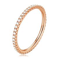 Originalūs 100% 925 svarų sterlingų sidabro paprasti geometriniai apvalūs vienetiniai sukraunami pirštų žiedai moterims Sužadėtuvių papuošalai CQR066 10 white