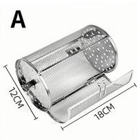 Stainless Steel Rotary Baking Cage Rotisserie Basket Oven Round Rack Basket Non-Stick Washable Grill Cage Kitchen Accessories