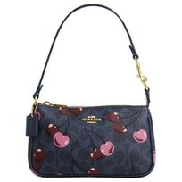 Coach Nolita 19 vyšnių rašto rankinė su užtrauktuku viršuje, pagaminta iš dirbtinės odos, maža moteriška rankinė, mėlyna CZ011-IMDEI Basic Set (Bag+Dust Bag)