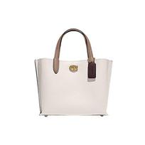 Coach Willow 24 Nuimamas peties dirželis Užraktas su pasukimu Oda su grūdėta tekstūra Rankinė moterims tote Balta C8561-B4CAH Gift Box Sets (Basic Set+Black Box)