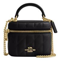 Coach Ava 11 Nuimamas grandinėlės dirželis Napa oda Mini peties rankinė per kūną Moteriškos rankinės Juoda CY730-IMBLK Basic Set (Bag+Dust Bag)