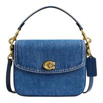 Coach Cassie 19 Rankinė per petį su metaliniais akcentais, džinsu ir veršio oda, maža moteriška rankinė, tamsiai mėlyna CAT45-B4RHO Basic Set (Bag+Dust Bag)