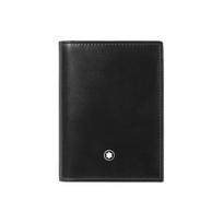 Montblanc Classic Brand Logo Calfskin Card Holder Unisex Accessories Black MB198321 Basic Set (Bag+Dust Bag)