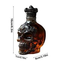 Viskio butelio kaukolės dekoras Alkoholio dozatorius Skeleto viskio vyno butelio skulptūra Bourbonui, degtinei, brendžiui, vestuvių vakarėliui
