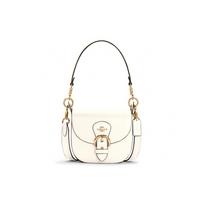 Coach Kleo 17 Classic Fashion Leather Saddle Bag Crossbody Shoulder Bag Women bags White C5685-IMCHK Basic Set (Bag+Dust Bag)