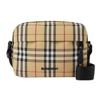 Burberry Paddy 3D raidės logotipas Užtrauktukas Languota Oda Ir Niacinamidas Pečių Crossbody krepšys Vyriški krepšiai Smėlio spalvos 80697601 Basic Set (Bag+Dust Bag)
