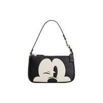 Coach X Disney Nolita 19 Akiuotas Mikės Pūkuotuko Rašto Spaudas Užtrauktuko Užsegimas Akmenuko Odos Pečių Krepšys Moteriškas Pečių Krepšys Juodas CN506-QBM2 Gift Box Set (Basic Set+Yellow Box)