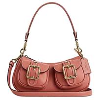 Coach Ashton 25 Madingas vientisos spalvos akmens rašto odinis peties krepšys Vidutinio dydžio Unisex peties krepšys Rožinis CM079-IMS9Q Basic Set (Bag+Dust Bag)