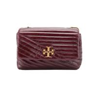 Tory Burch Kira Chevron Leather Chain Enamel Leather Shoulder Tote Crossbody Bag Women bags Brown 84008-200 Basic Set (Bag+Dust Bag)