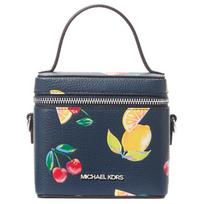 Michael Kors Sandrine Sequin Vaisių rašto rankinė su užtrauktuku Moteriška rankinė Tamsiai mėlyna 35T4SD2C5L-NAVY Basic Set (Bag+Dust Bag)