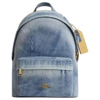 Coach Taylor 27 Logotipo Džinsinis Kuprinė Maža Moteriška kuprinė Auksinė Šviesiai Indigo CEF27-IMNIM Basic Set (Bag+Dust Bag)