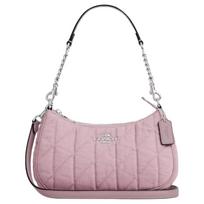 Coach Teri 24 Logotipas Platus Nuimamas Peties Dirželis Džinsinis Ir Odinis Crossbody Krepšys Vidutinio Dydžio Moteriškos Rankinės Gvazdikėlis CBG86-SVY2V Basic Set (Bag+Dust Bag)