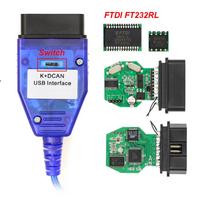 For BMW K DCAN K+CAN FTDI Chip For BMW OBD2 Auto Car Diagnostic Tools OBD 2 Scanner Switch USB Interface Cable K + DCAN for BMW