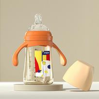 240/300ml Baby water straw cute anti-choking kindergarten children gravity ball water cup duck sippy cup baby drinking bottle