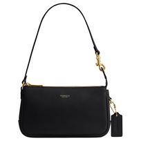 „Coach Plaza 18“ auksinės spalvos odinė rankinė per petį, maža moteriška rankinė su metalinėmis detalėmis, juoda CCD09-B4BK. Basic Set (Bag+Dust Bag)