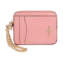 Coach Kortelių dėklas Su sagtele Akmens rašto odinė piniginė Moteriška piniginė Šviesiai raudona 6303-IMS9M Basic Set (Bag+Dust Bag)