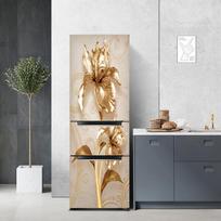 Auksinis pilkas netaisyklingas modernus geometrinis plakatas šaldytuvo durims, lipdukas dvigubai atidarytas šaldytuvas Vinilo tapetų nulupimo lipdukas 40x120cm