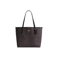 Coach City 33 Logotipo Plokštelė Magnetinis Užsegimas Rankinė Moteriška rankinė Juoda Ruda CV976-IMXAQ Basic Set (Bag+Dust Bag)
