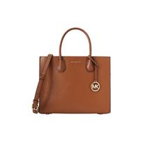 Michael Kors MK Mercer Klasikinė Odinė Akordeono Stiliaus Vienspalvė Kasdienė Peties Crossbody Rankinė Didelė Moteriškos Rankinės Ruda 35T2GM9S3L-230 Basic Set (Bag+Dust Bag)