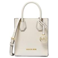 Michael Kors MK Mercer Mini Rankinė Su Reguliuojamu Peties Dirželiu Ir Auksinės Spalvos Metaliniu Pakabuku Moteriškos Rankinės Šviesiai Kremas 35S1GM9T0L-LT-CREAM Basic Set (Bag+Dust Bag)