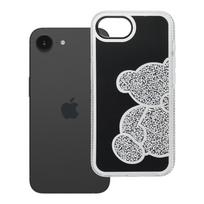 TEDDY BEAR dėklas IPHONE 16e (SE 4 2025) sidabrinis