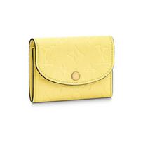 Louis Vuitton Portomone Rosary Series Classic Monogram Embossed Snap Closure Leather Wallet Women wallet Yellow M81974 Basic Set (Bag+Dust Bag)