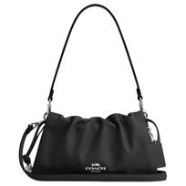 Coach Faye 26 Logotipo Raištelis Magnetinis Užsegimas Odinė Debesies Rankinė Moteriškos Rankinės Juoda CV529-SVBK Basic Set (Bag+Dust Bag)