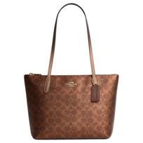 Coach Fiona 24 Auksinis Logotipas Rankinė Pirkinių Krepšys Pečių Krepšys Moteriška rankinė Ruda CW396-IMYGQ Basic Set (Bag+Dust Bag)