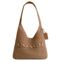 Coach Brooklyn 28 Magnetinis užsegimas Odinė peties rankinė Didelė moteriška peties rankinė Šiaudinė CDU75-B4NA Gift Box Set (Basic Set+Yellow Box)