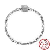 High Quality Authentic 925 Silver Snake Chain Bracelets Charm Pandor bracelet For Women Jewelry 16cm