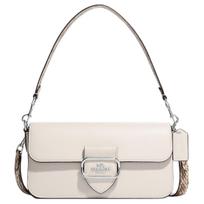 Rankinė Coach Morgan 27, su spaudėmis, iš grūdėtos ir gyvatės rašto odos, didelė moteriška rankinė per petį/crossbody, spalva: kreidės baltumo CE561-SVCAH Basic Set (Bag+Dust Bag)