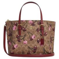 Coach Mollie vyšnių rašto dengto drobės pirkinių krepšys Moteriškas tote Ruda Daugiaspalvis CZ772-IMTAM Basic Set (Bag+Dust Bag)