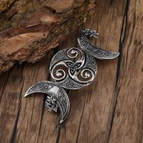 Vintage Norse Moon Star Celtic Knot Hair Clip Ethnic Style Hair Accessory For Women