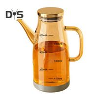 Stiklinis aliejaus dozatorius su snapeliu be lašėjimo 600/800/1000 ml didelės talpos aliejaus indas actui sojų padažui, maistui tinkamiems virtuvės įtaisams 600ML kava
