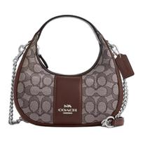 Coach Carmen 20 Logotipo Odinė Pečių Crossbody Rankinė Maža Moteriška Rankinė Sidabrinis Ąžuolas Klevas CU984-SVS8S Gift Box Set (Basic Set+Yellow Box)