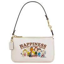 Coach X Peanuts Snoopy Bendradarbiavimas Nolita 19 Animacinis Spaudinys Metaliniai Priedai Lychee Rašto Oda Mahjong Krepšys Rankinė Mažas CBM76-IMCAH Basic Set (Bag+Dust Bag) white
