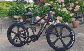 Naujas YX90M 1000W variklis 48V 13.6AH baterija 26 colių magnio lydinio vieno rato riebus dviratis, spalvotas daugiafunkcis pilnas ekranas 1000W（Peak） 48V 13.6AH