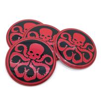 4 vnt./partija 56 mm Hydra Kaukolė aliuminio lipdukas Automobilio Vairo Padangos Rato Centras automobilio lipdukas Rato Gaubtas Emblema Ženklelis Lipdukai Raudonas/Sidabrinis raudona