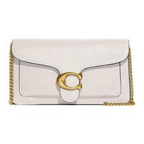 Coach Chain 20 Auksinis raidės logotipas Metalinė grandinėlė Poliruotas akmens rašto odinis peties krepšys Crossbody Sankabėlė Maži moteriški krepšiai Kreidos baltumo CE772-B4HA Basic Set (Bag+Dust Bag)