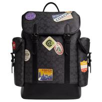 „Coach 31“ prekės ženklo logotipo spauda su dirbtinės odos ir jaučio odos moteriška kuprinė, juoda CBF04-A5F Basic Set (Bag+Dust Bag)