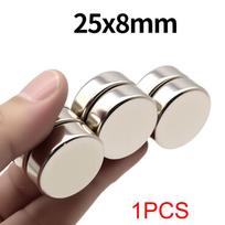 25x8mm Super stiprus neodimio magnetas N35 NdfeB Nuolatinis magnetinis imanes Apvalūs galingi magnetai Šaldytuvas