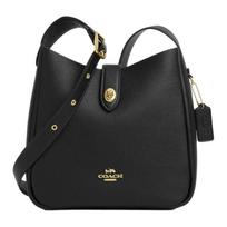 Coach Hadley 25 Metalinis logotipas Oda su grūdėtu paviršiumi Pečių krepšys per petį Vidutinio dydžio Moteriški krepšiai Juodas CW002-IMBLK Basic Set (Bag+Dust Bag) black